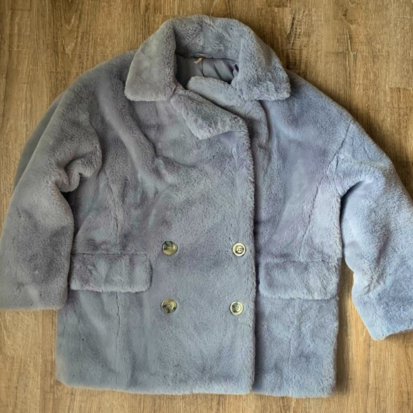 Free People Faux fur Button front Jacket Medium - Picture 7 of 16